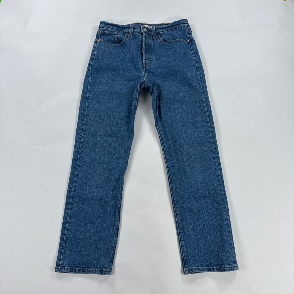 Levis Womens Wedgie Straight Jeans 27 Blue Medium Wash High Rise Streetwear
